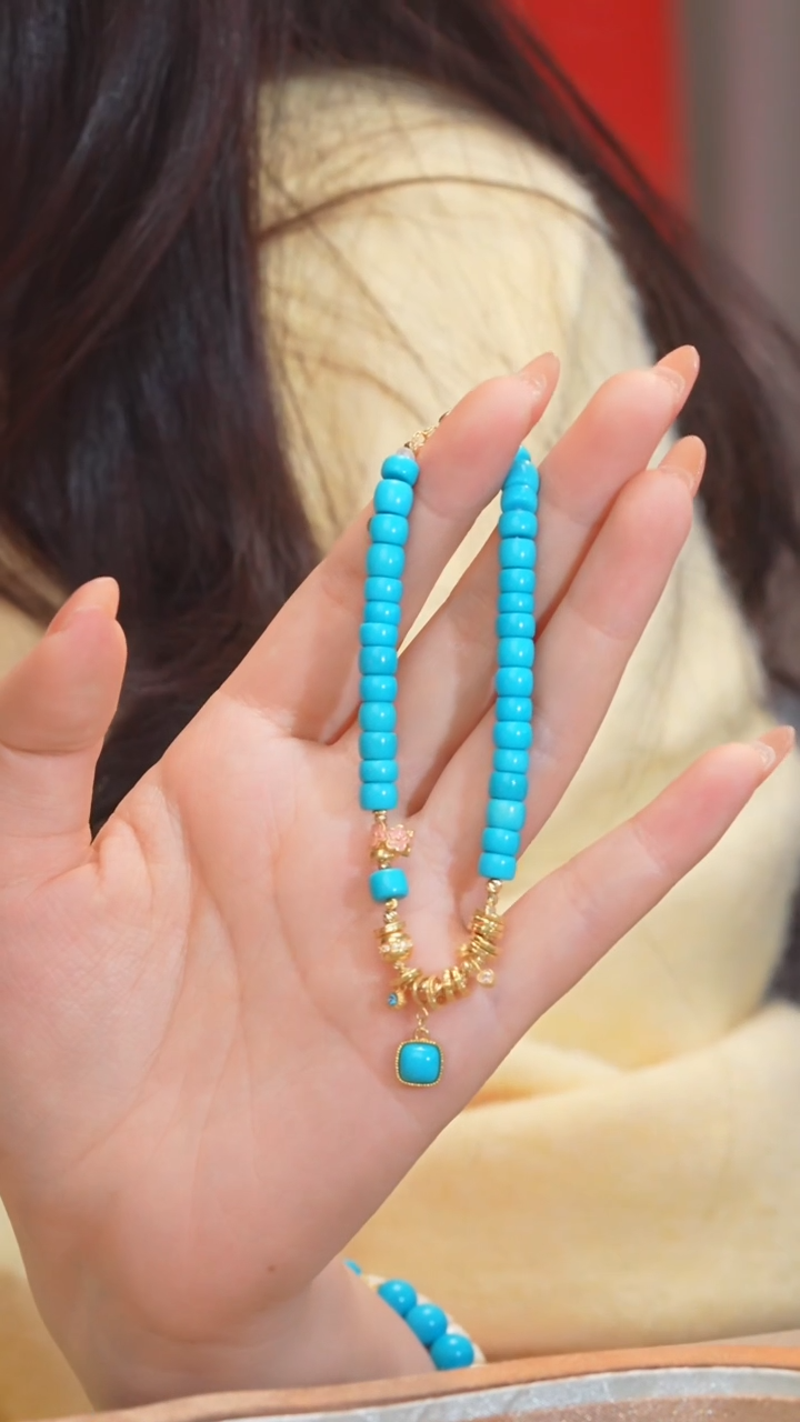 【闪购商品】绿松石手链18K金镶嵌多样性发 卡5-6@@W7435