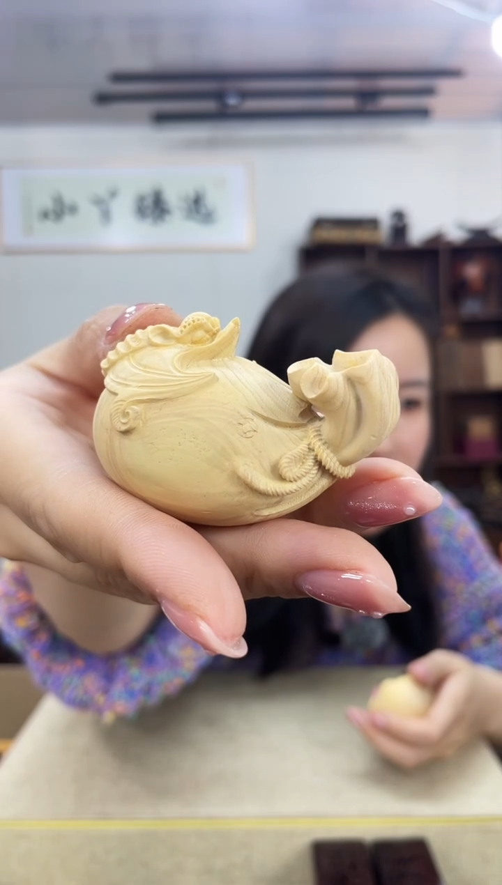 乌木类865小叶黄杨钱袋摆件木木