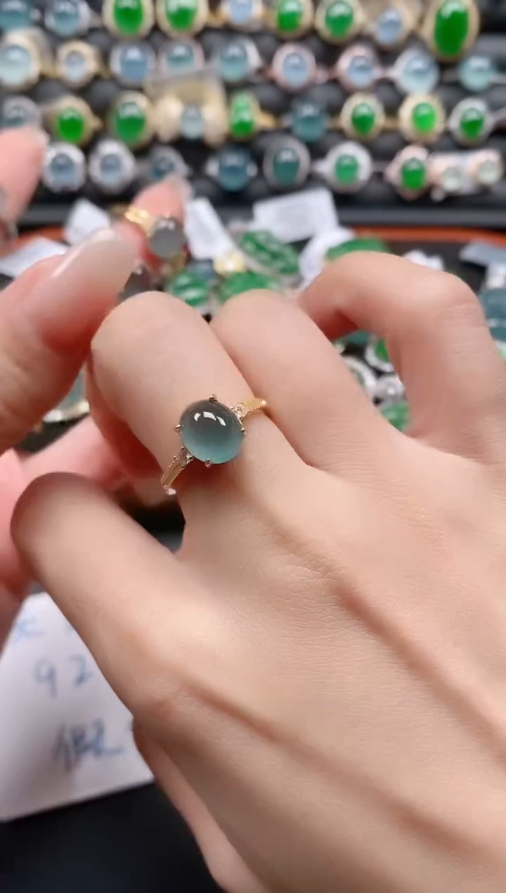 银S925镶嵌戒指翡翠11111
