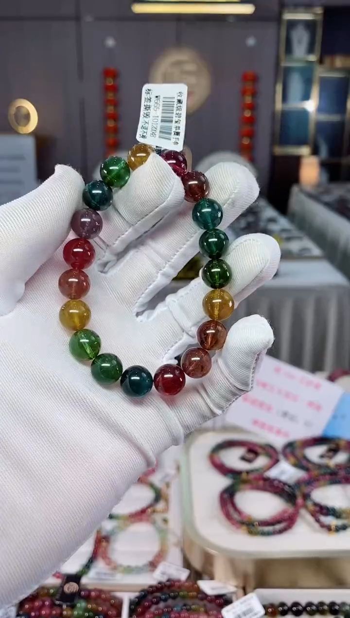 老矿碧玺单圈手串10mm+未镶嵌碧玺（多样性发一条）xion