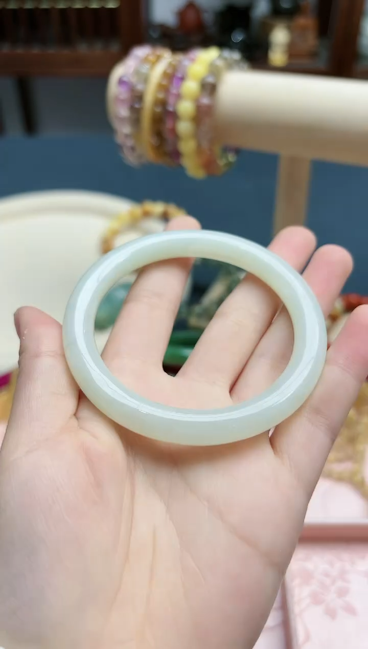 【闪购商品】和田玉手镯未镶嵌和田玉57+#手镯*1 YR