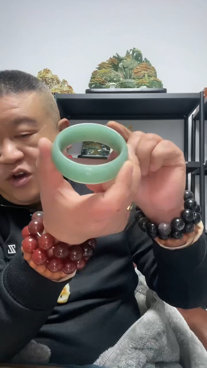 未镶嵌东陵石手镯60mm圈口宽胎手镯