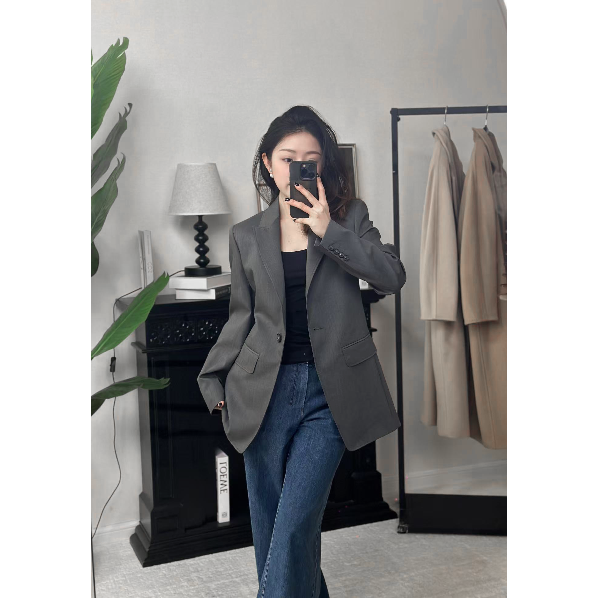 未使用 MaxMara 国现 纯色羊毛单扣休闲西装 WT0084