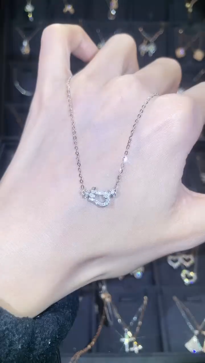 【闪购商品】钻石套链18K金镶嵌18K金白  多人 马蹄