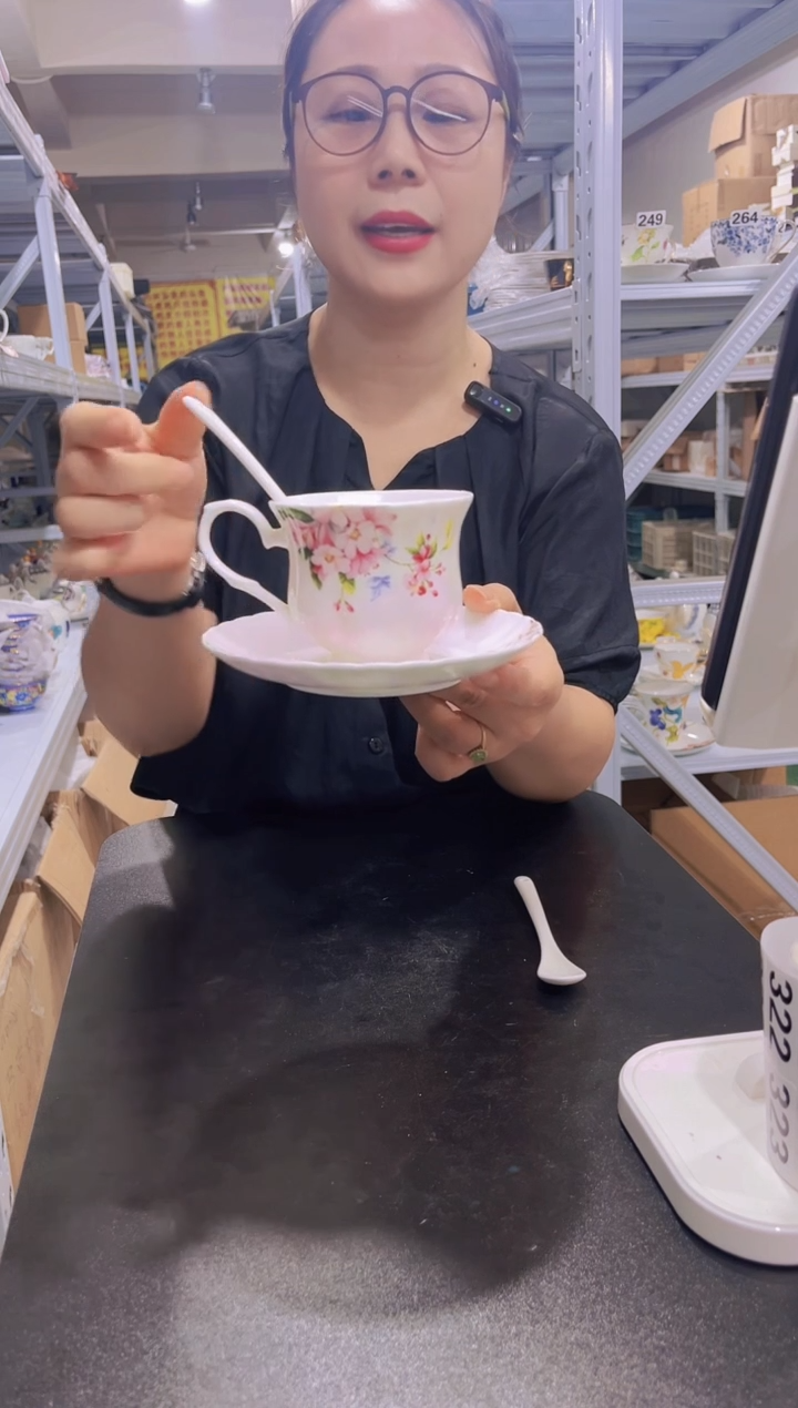 清仓绣球花咖啡杯陶瓷（简装）