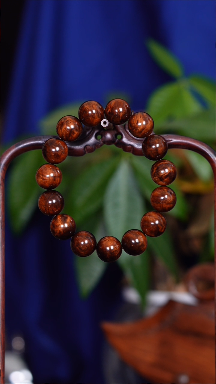 手串/手链黄花梨/降香黄檀老料紫油梨水波1.5