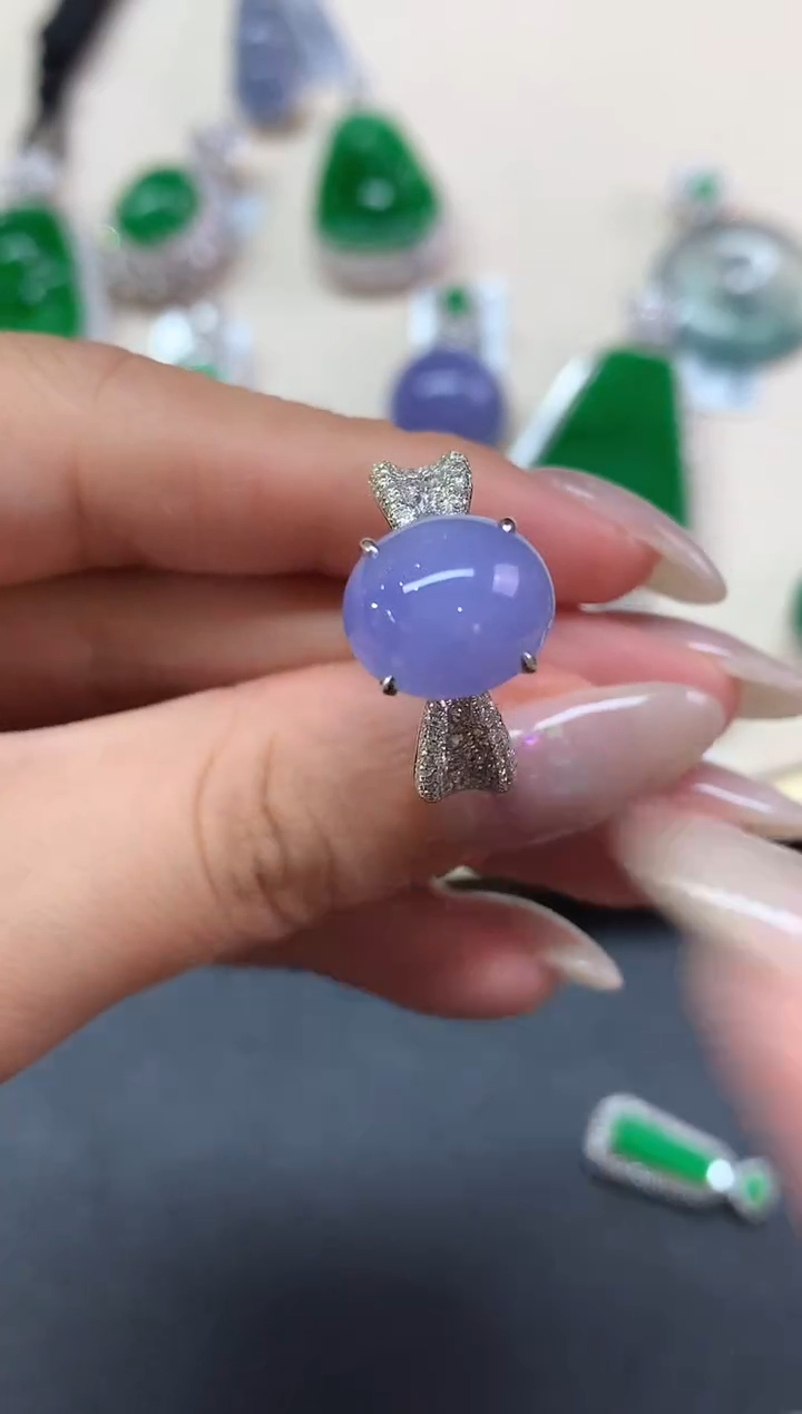 翡翠戒指18K金镶嵌戒指|29800