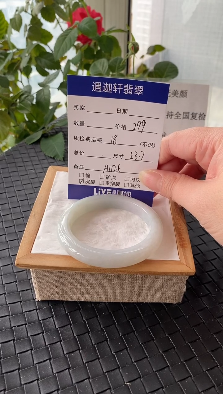 未镶嵌手镯翡翠53.7圈口 A1125编码