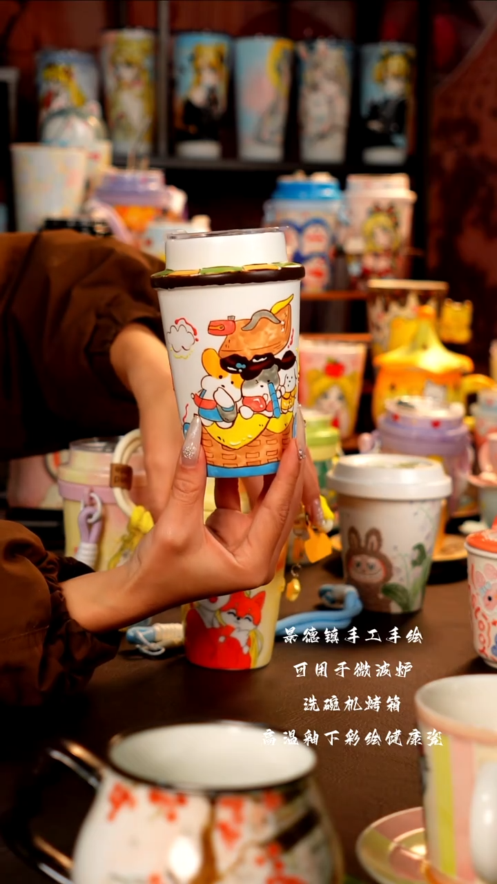 景德镇设计款手工手绘杯杯