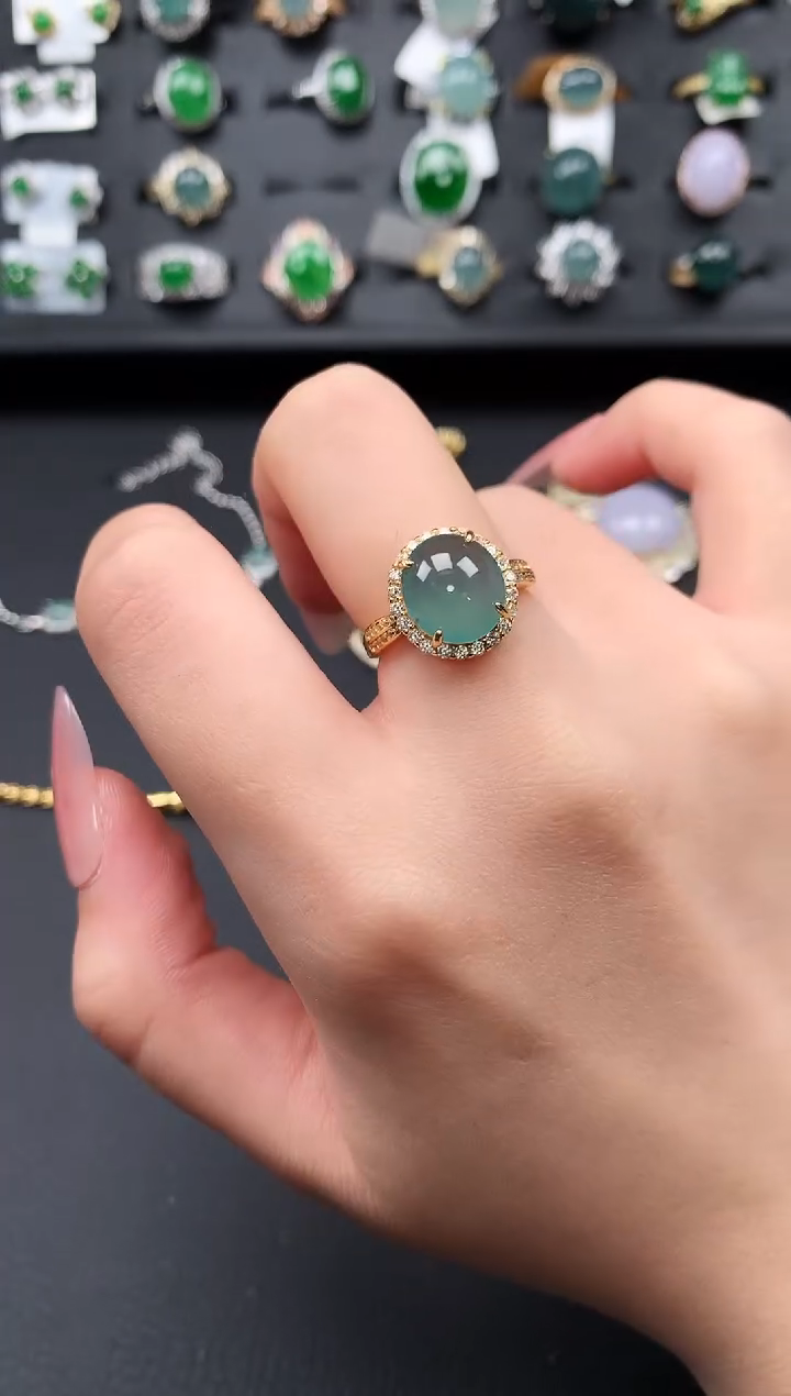 【闪购商品】翡翠戒指银S925镶嵌52141