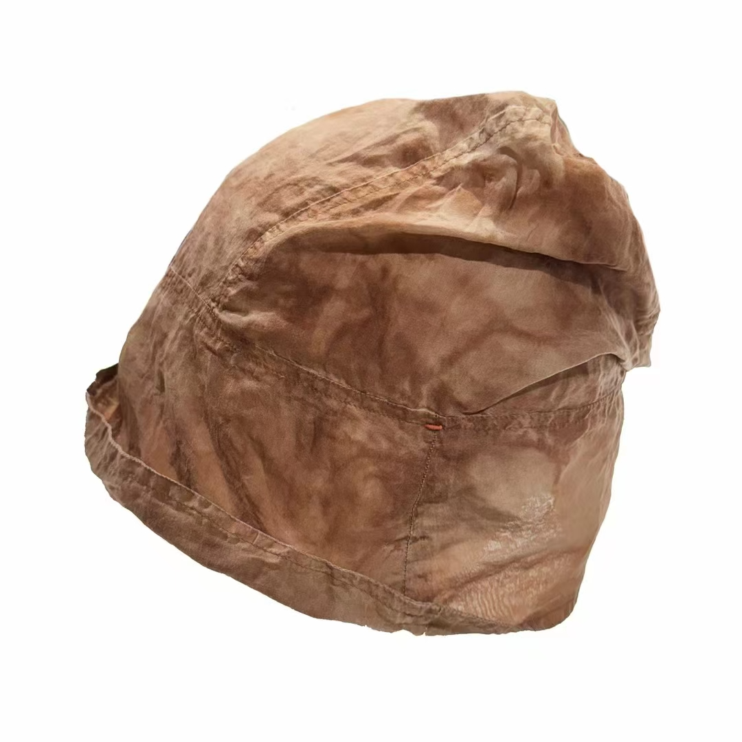 左岸迷香 原创设计 【帽子】植物染 100%桑蚕丝 春夏 休闲百搭0017