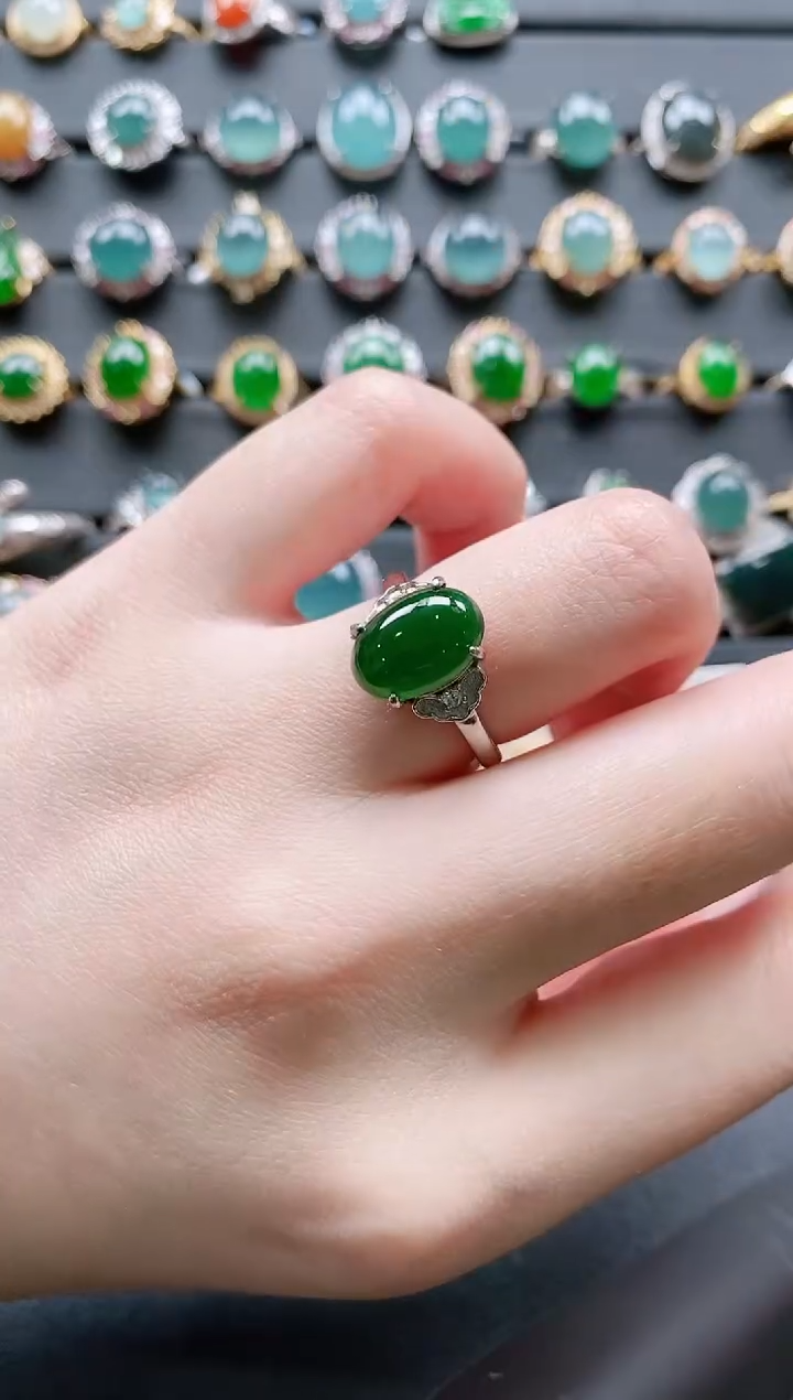 【闪购商品】翡翠戒指银S925镶嵌11111111