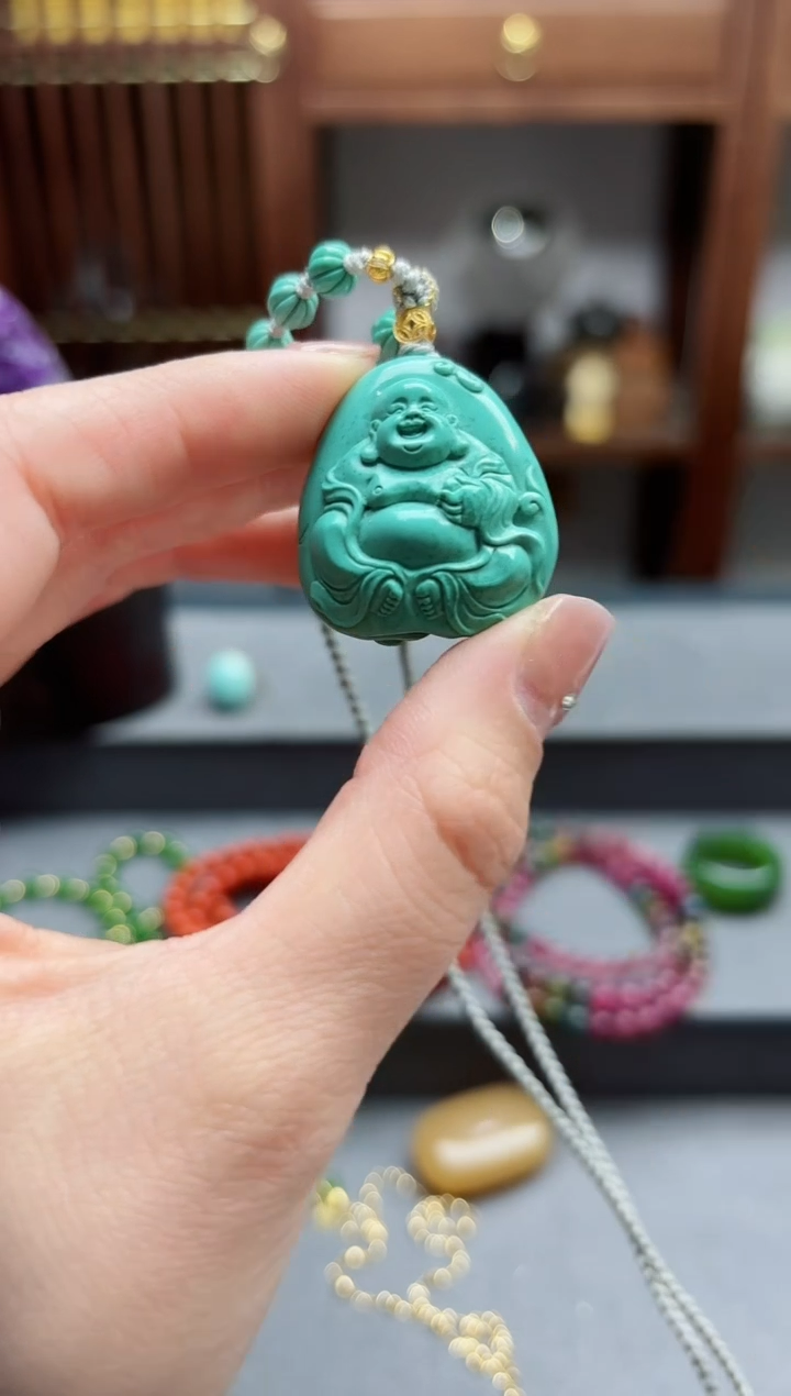 【闪购商品】绿松石吊坠未镶嵌松石佛公吊坠 LX