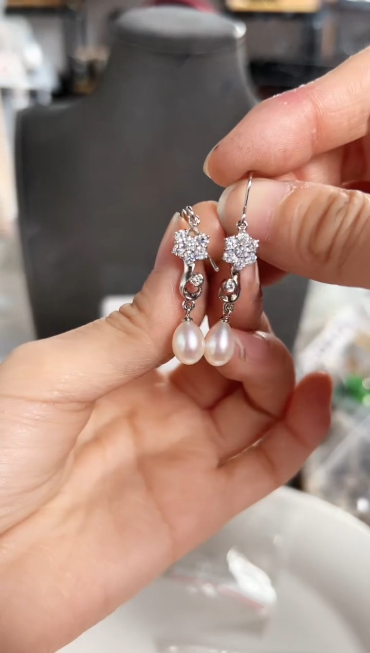 【闪购商品】淡水珍珠珠宝奇石未镶嵌EO耳饰随机一套