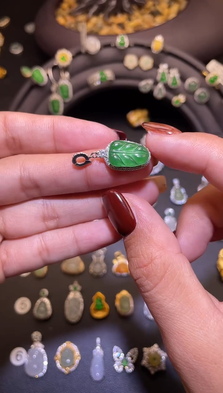 吊坠(不含链)银S925镶嵌翡翠1