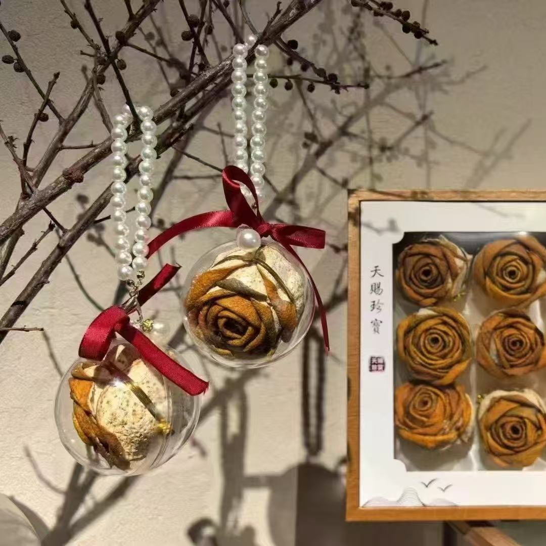 【2019 陈皮玫瑰花】老树圈枝大红皮 茶枝柑陈皮 天然生晒