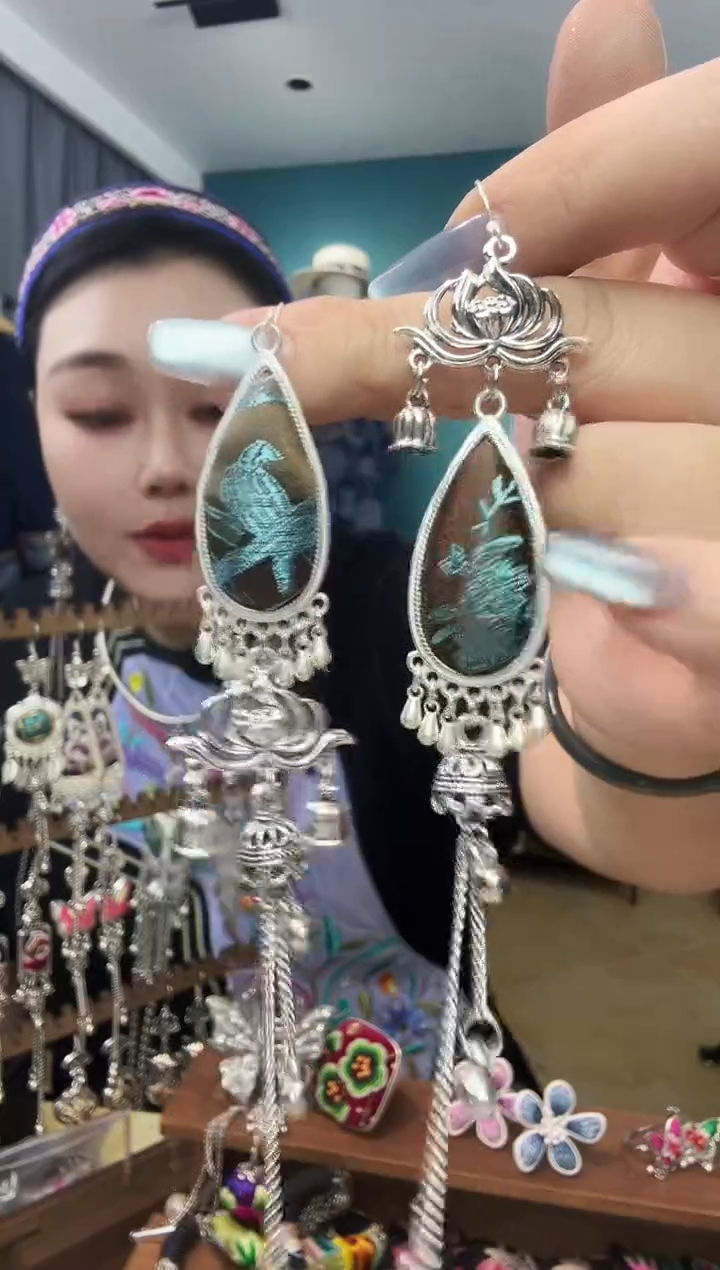 刺绣纯手工民族风刺绣耳环