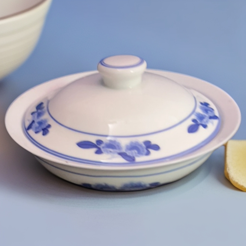 景德镇陶瓷青花双蕾花合合器