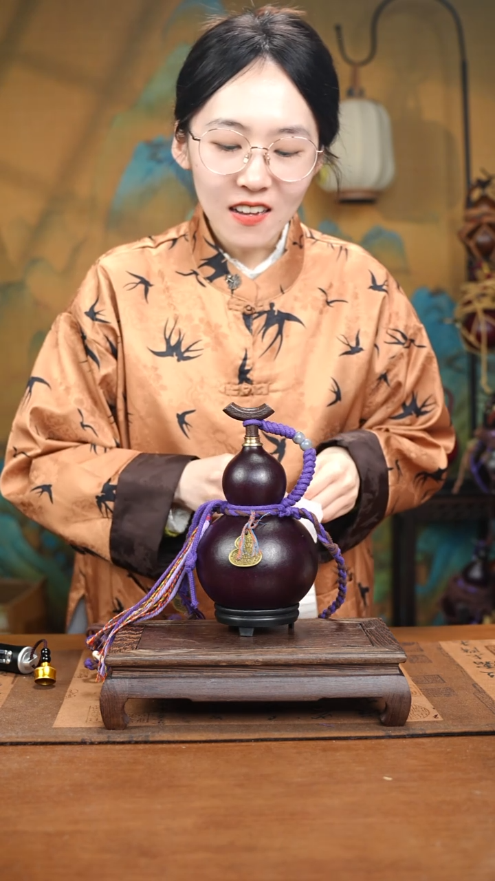 XZ057藏绳款大漆酒葫芦（现货现发）