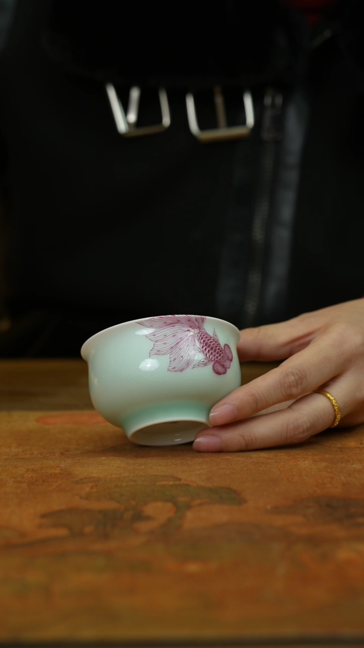 【闪购商品】卢氏杯金鱼微瑕景德镇上庄陶瓷