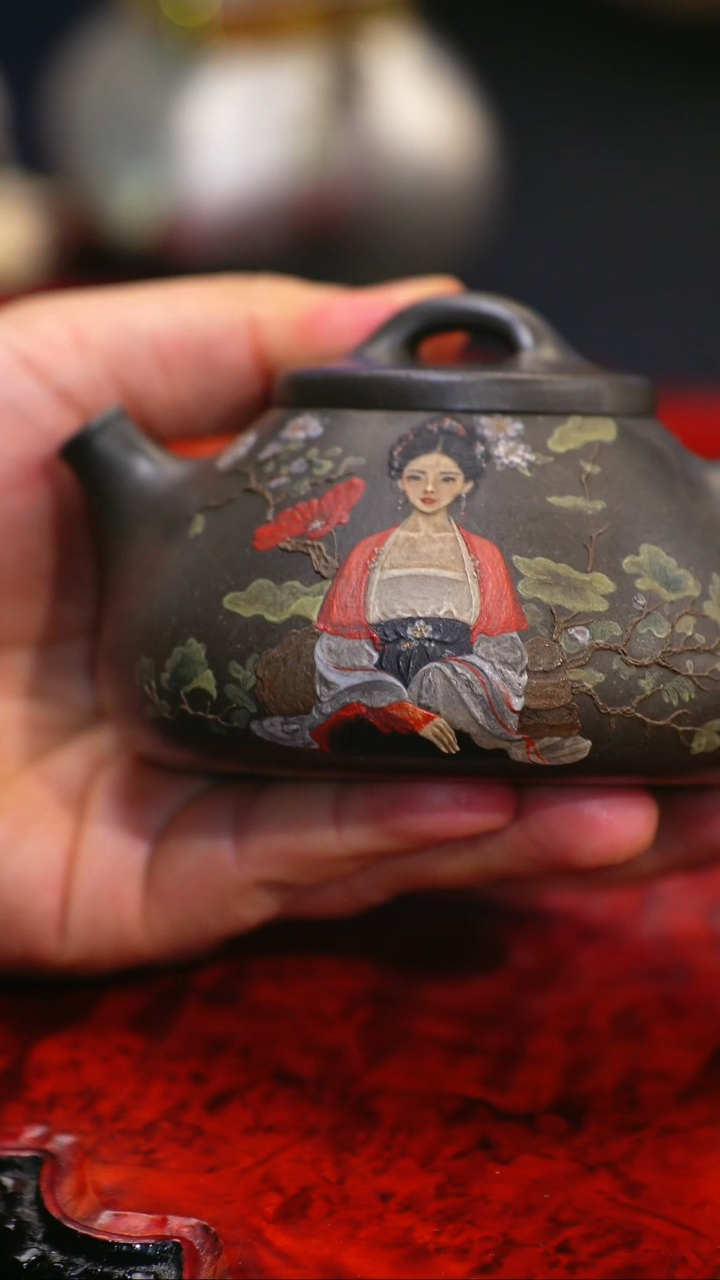 【闪购商品】紫砂茶壶57 子冶石瓢美人壶,SPH,老天青