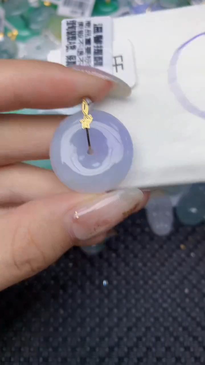 颈饰18K金镶嵌翡翠天然缅甸翡翠a货百元以上9元证书费自理