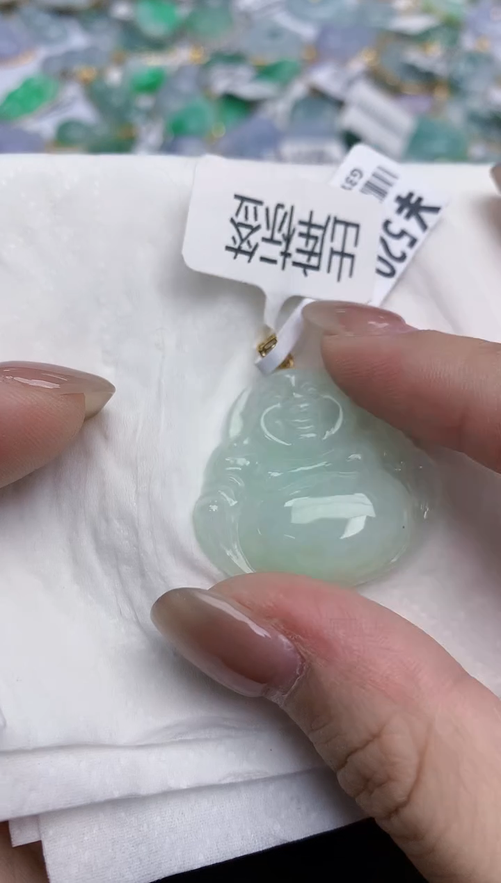 【闪购商品】翡翠颈饰18K金镶嵌天然缅甸翡翠A货