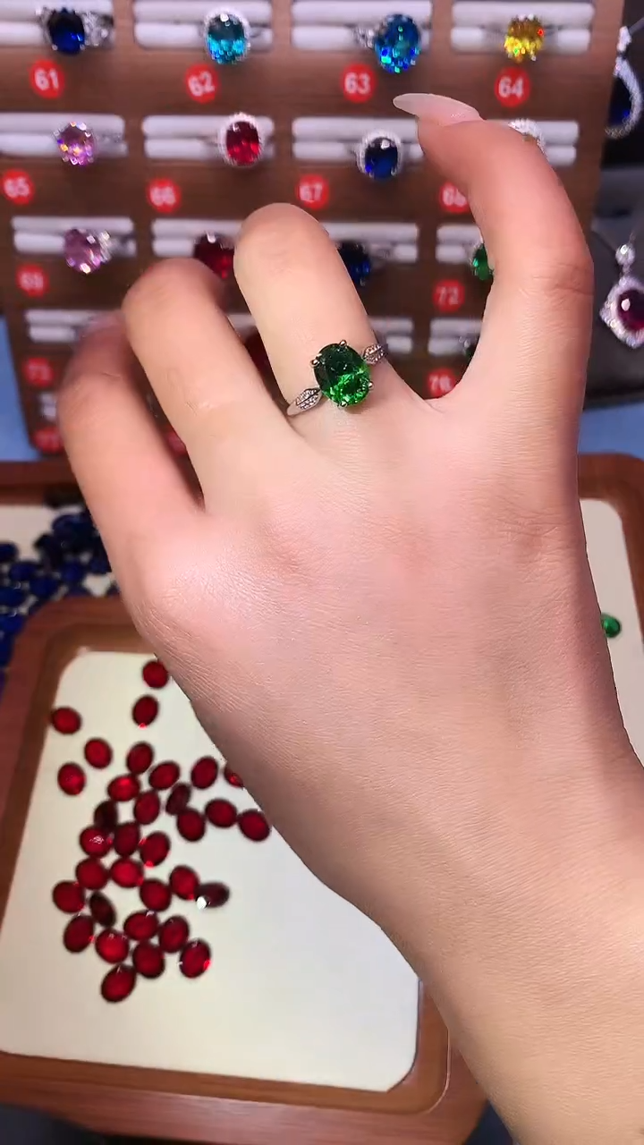 银S925镶嵌戒指碧玺.......