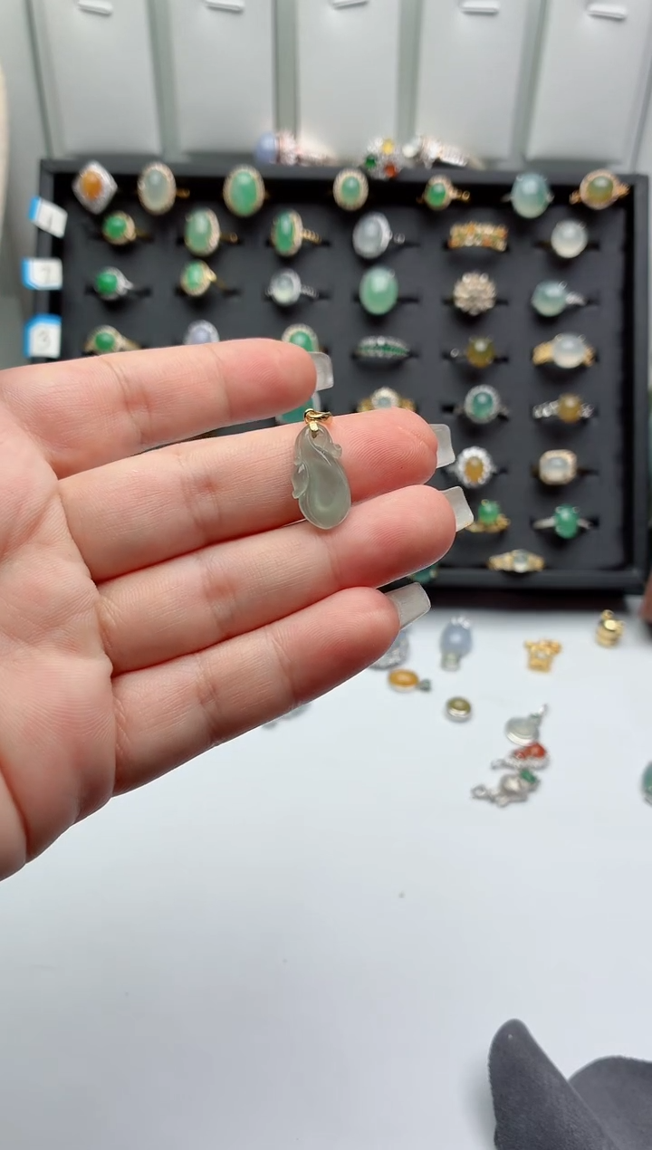 银S925镶嵌戒指翡翠.