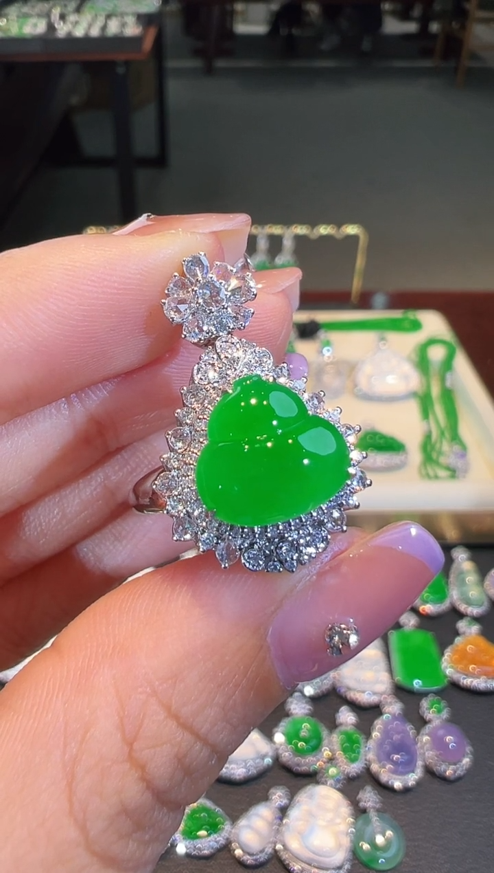 【闪购商品】翡翠戒指18K金镶嵌两用款