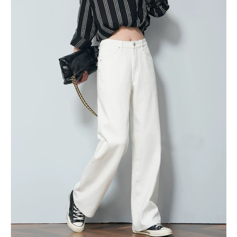 SU【040-4】花70  愫洋 MWMA女神必备百搭裤王奶白窄版直筒牛仔裤~