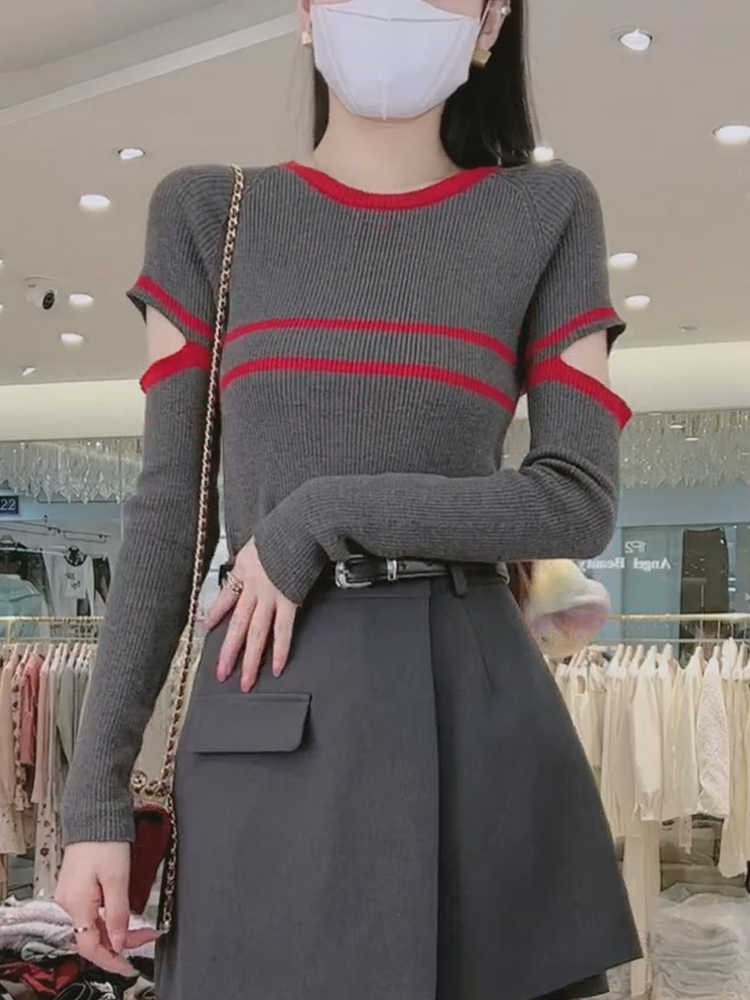 春季套装女2025新款高级感洋气微胖mm针织衫毛衣显瘦短裙裤两件套