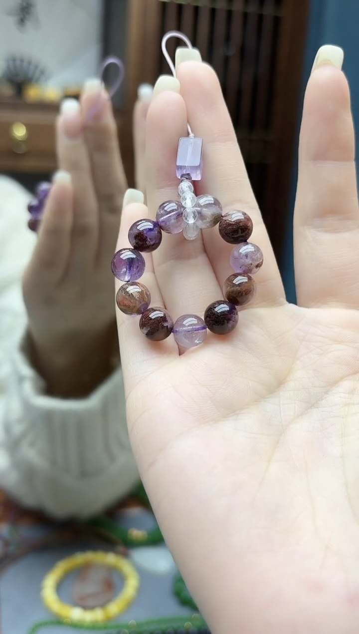 未镶嵌车挂水晶紫幽灵水晶包挂DN