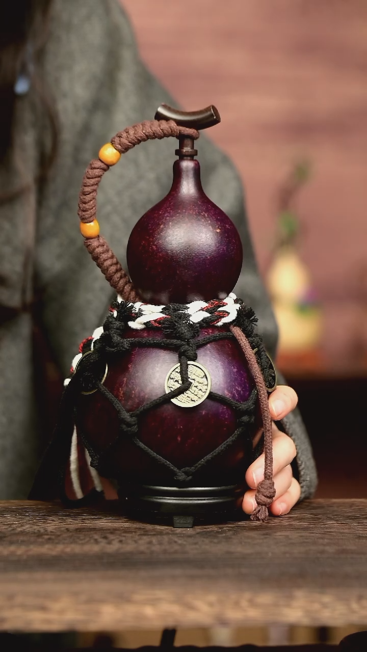 164号中药煮色  800ml左右 大漆葫芦水壶/酒壶 一物一拍