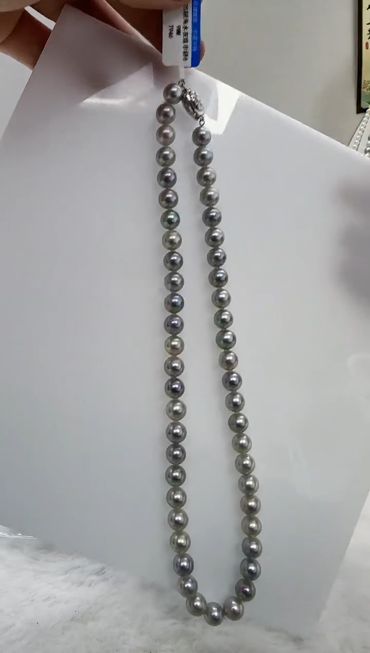 【闪购商品】海水珍珠DA未镶嵌灰珠串8 t946