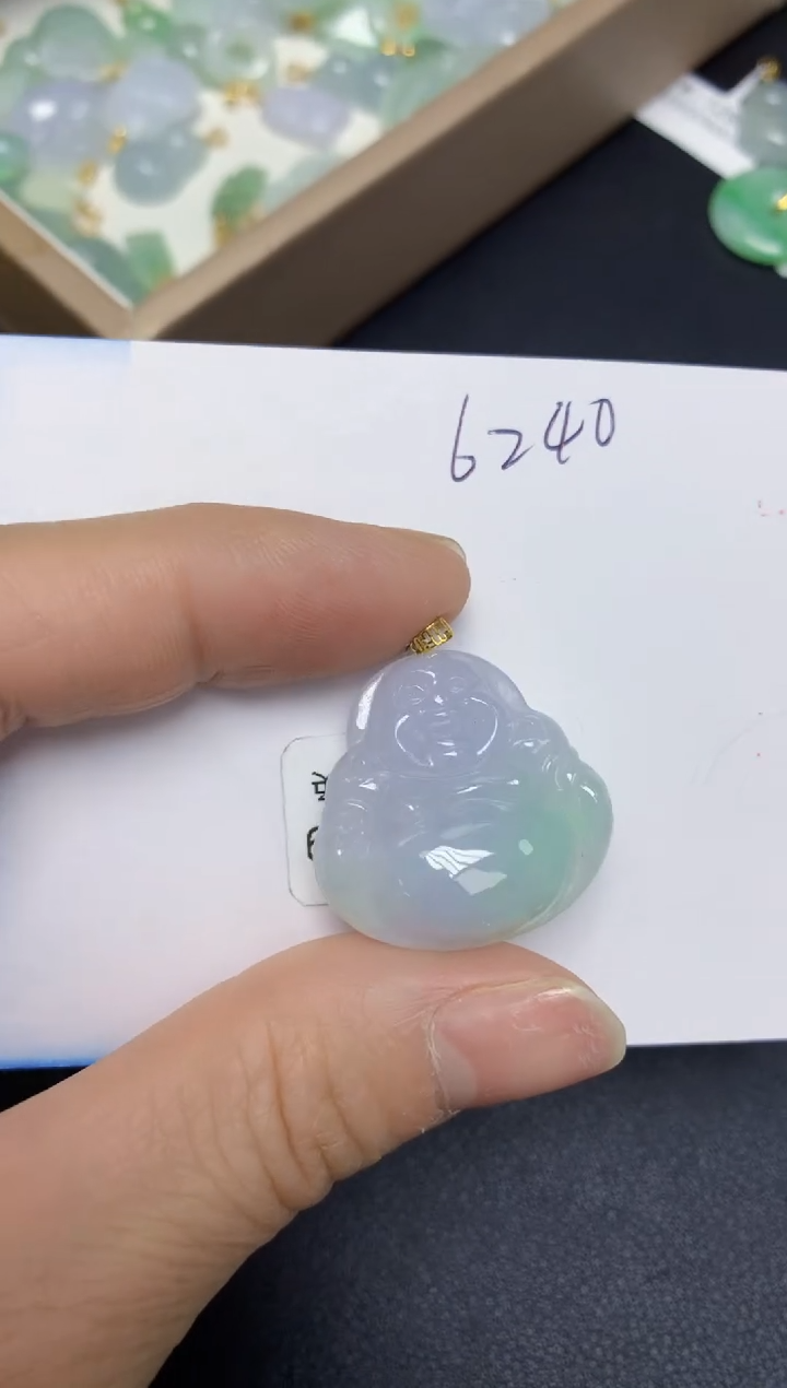 【闪购商品】翡翠挂件18K金镶嵌 天然翡翠A货