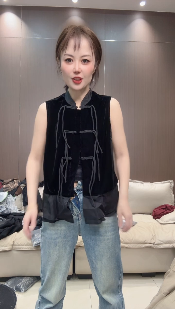 流苏马夹欧根纱扣S