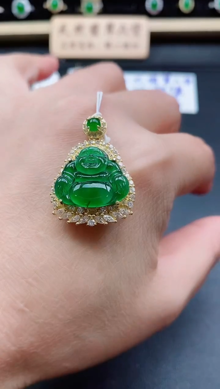 吊坠(赠链)银S925镶嵌翡翠1