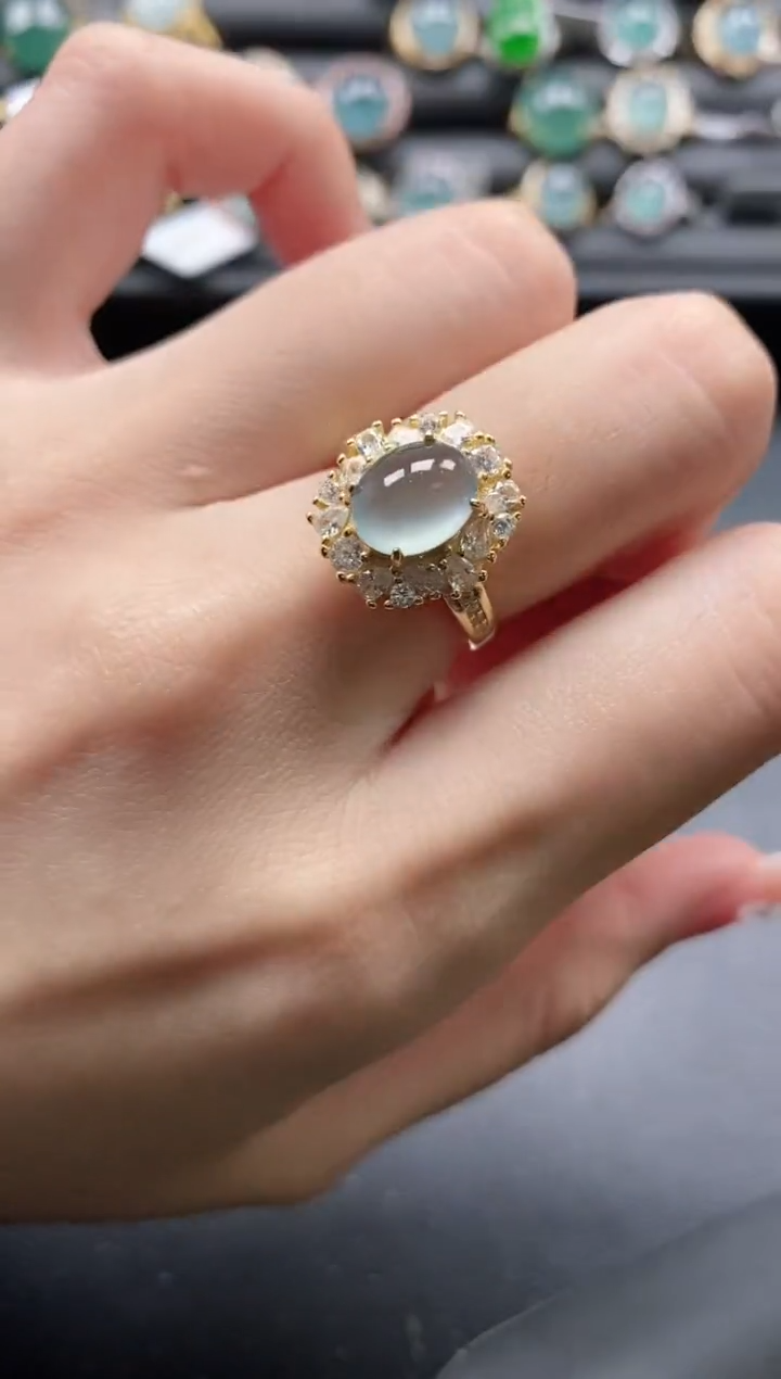 【闪购商品】翡翠戒指银S925镶嵌1111