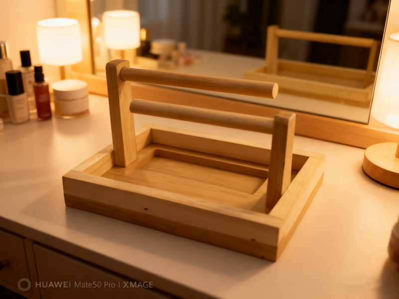 首饰展示架 首饰展示架中式实木质木制家用收纳架原木色手工简约