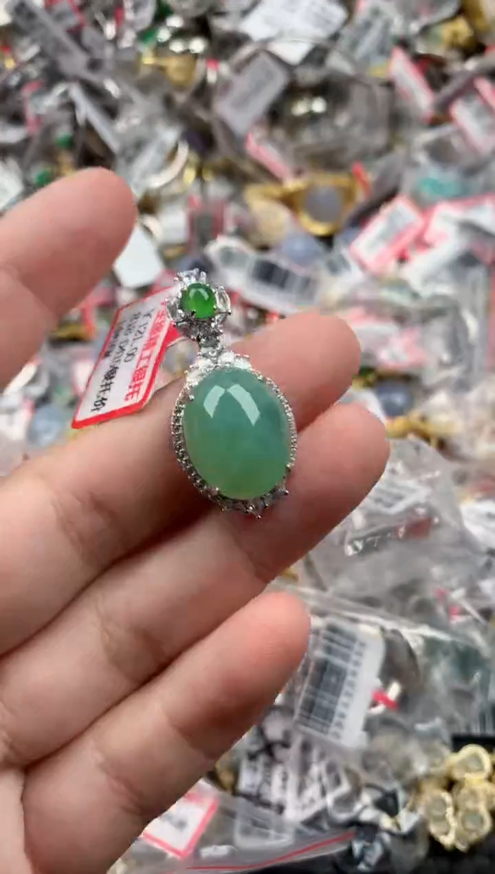 银S925镶嵌戒指翡翠222222   1