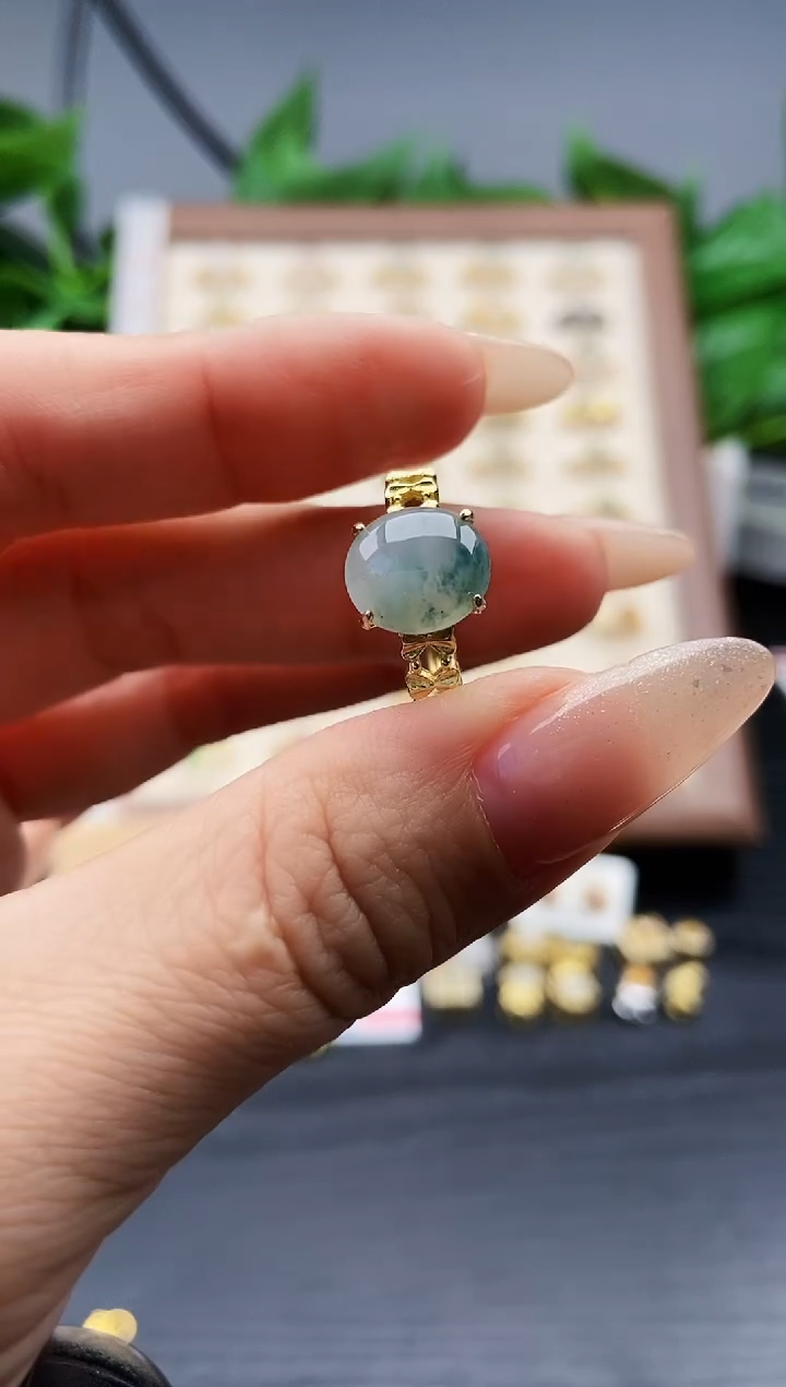 银S925镶嵌戒指翡翠12