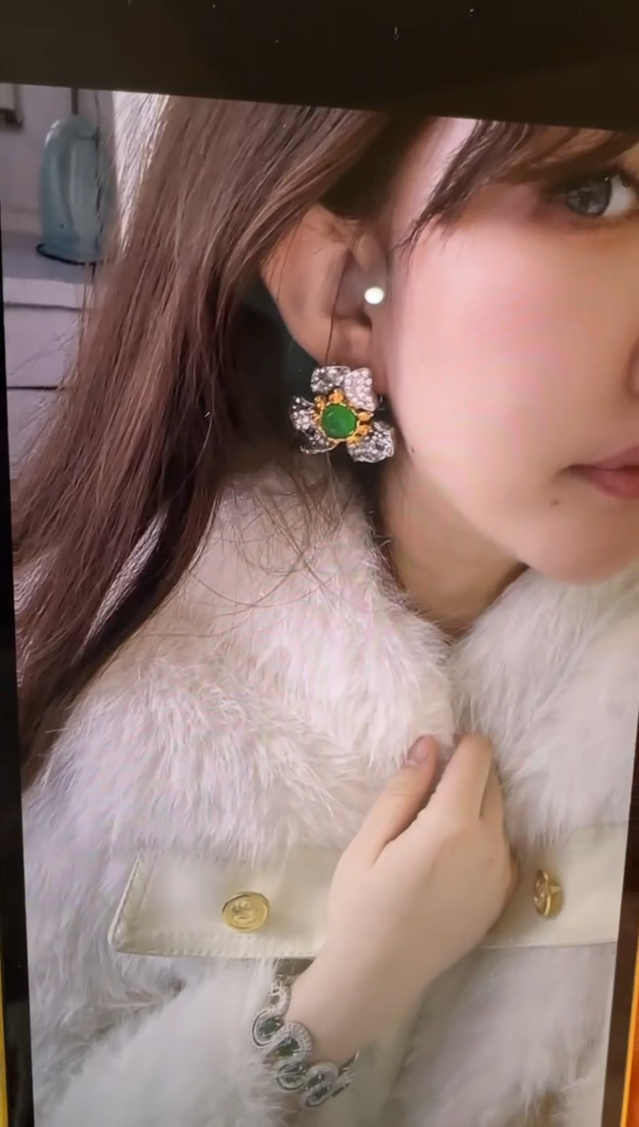 纯铜无铜合金无花朵耳饰 大重工