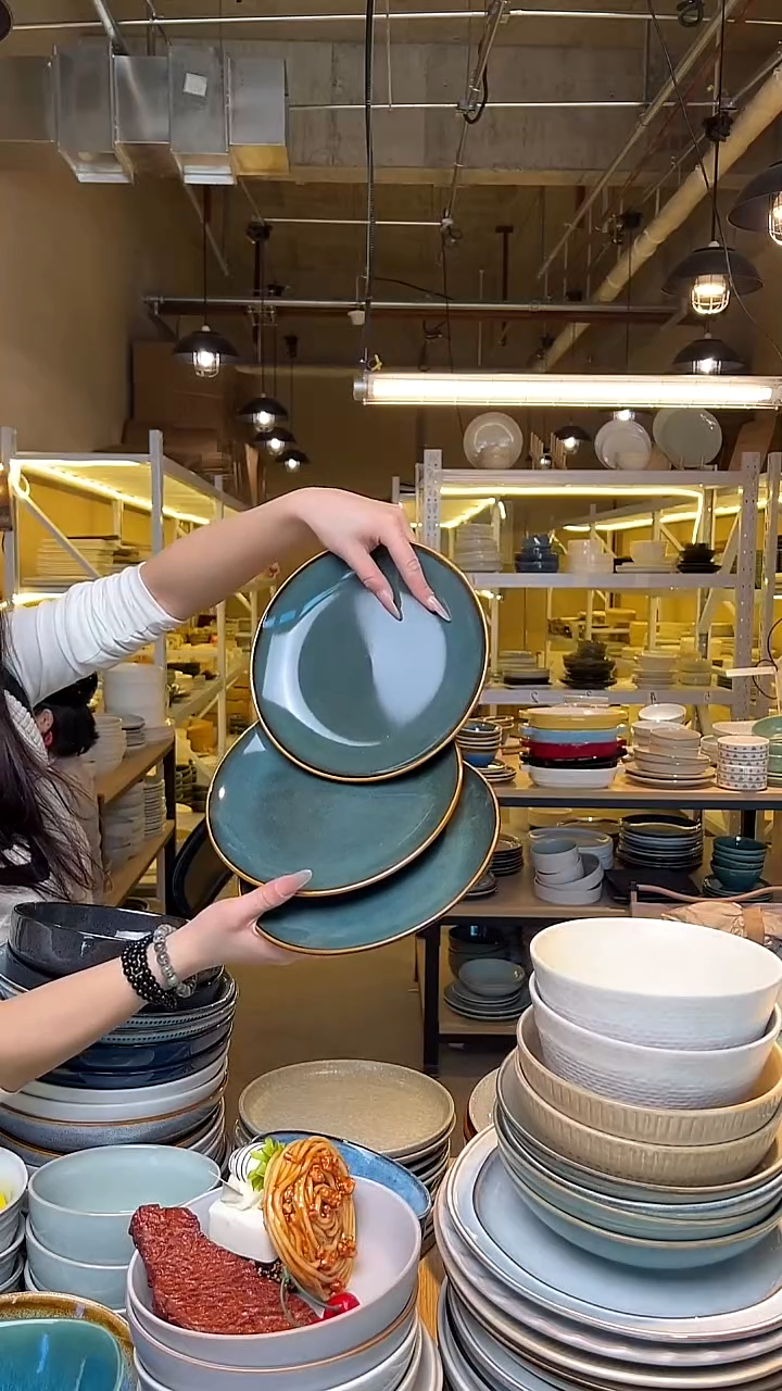 瓷215 外贸尾货高温釉下彩陶瓷餐具默认微瑕