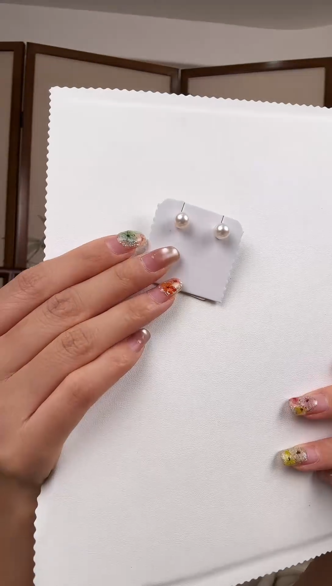 银S925镶嵌耳钉海水珍珠银款海水akoya耳钉