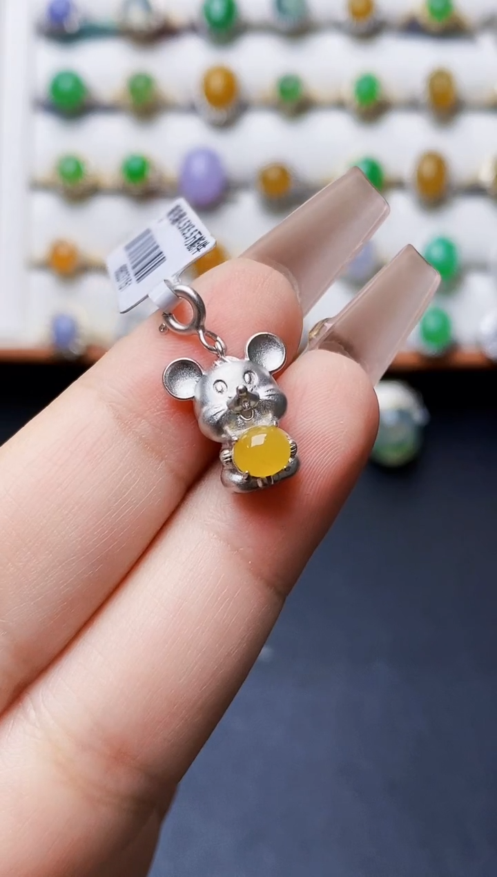 银S925镶嵌戒指翡翠4247