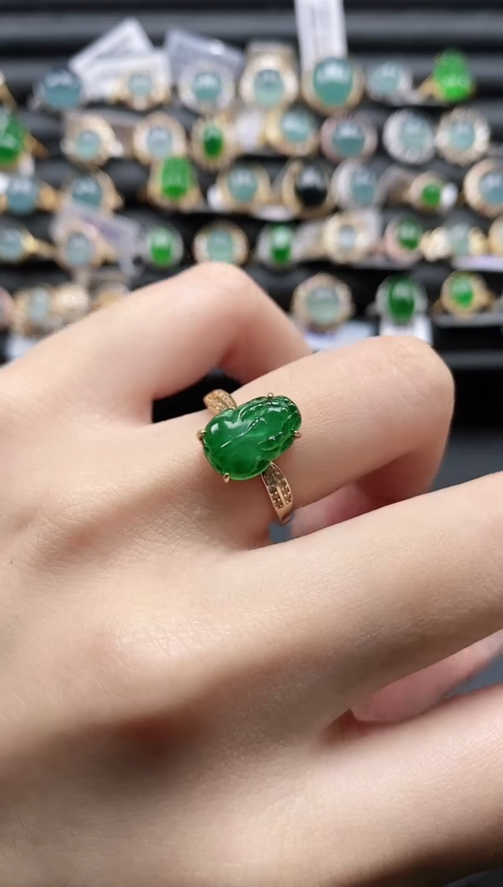 【闪购商品】翡翠戒指银S925镶嵌1111