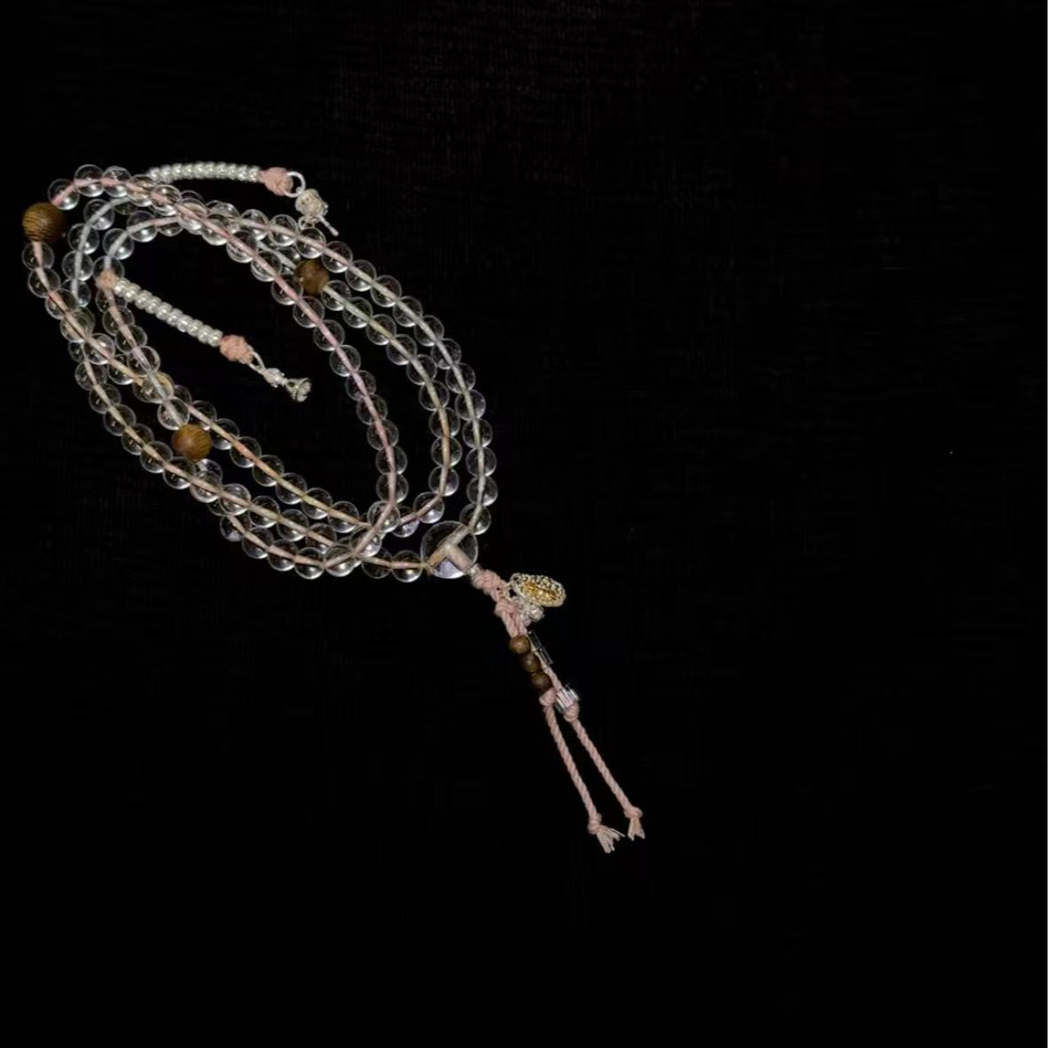 沉香月球来信237海南莺歌绿奇楠白水晶108念珠（固定数不加减珠数）