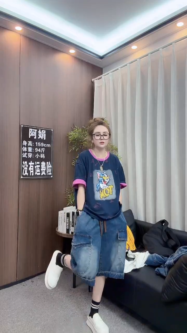 蓝色猫和老鼠短袖