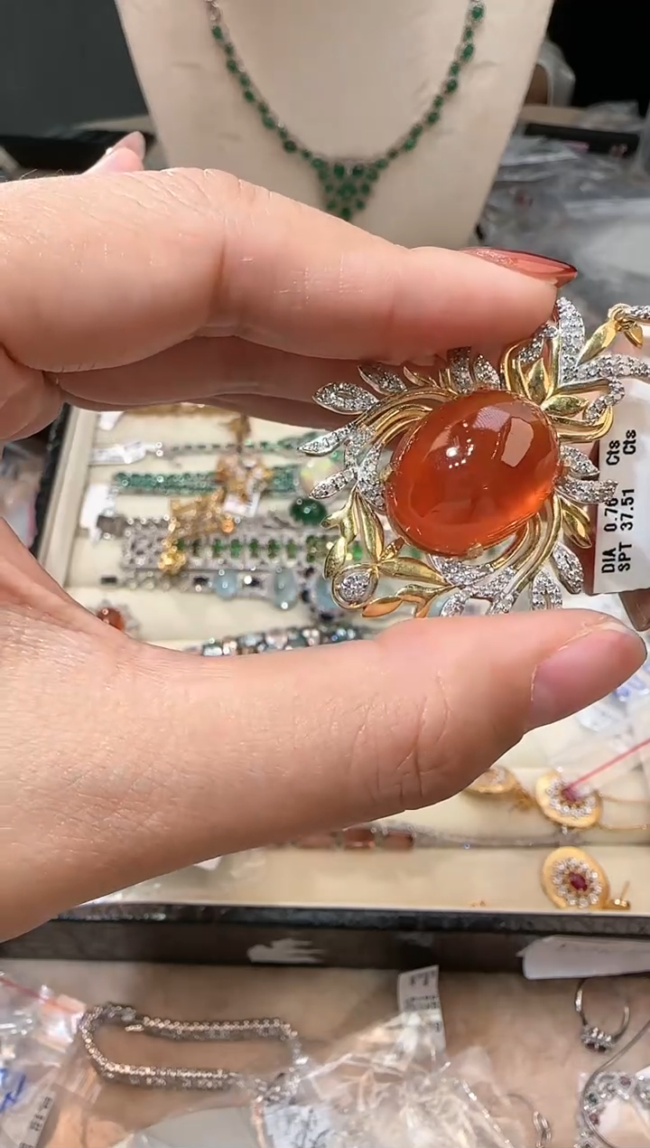 【闪购商品】定制石榴石吊坠银S925镶嵌吊坠